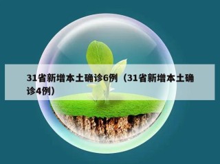 31省新增本土确诊6例（31省新增本土确诊4例）