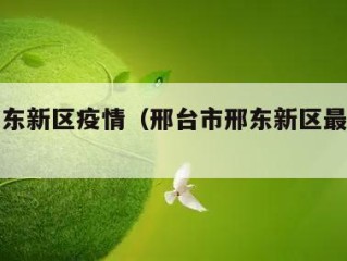 邢台邢东新区疫情（邢台市邢东新区最新消息）